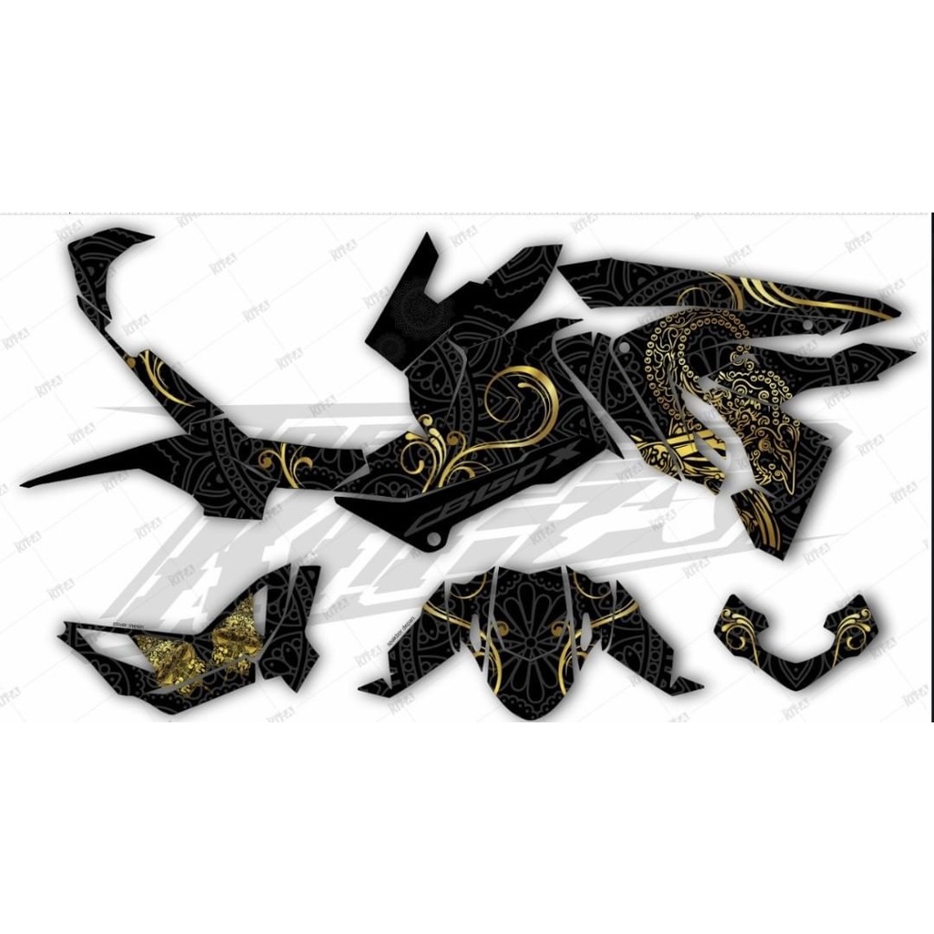DECAL CB 150X HITAM GOLD SIMPLE