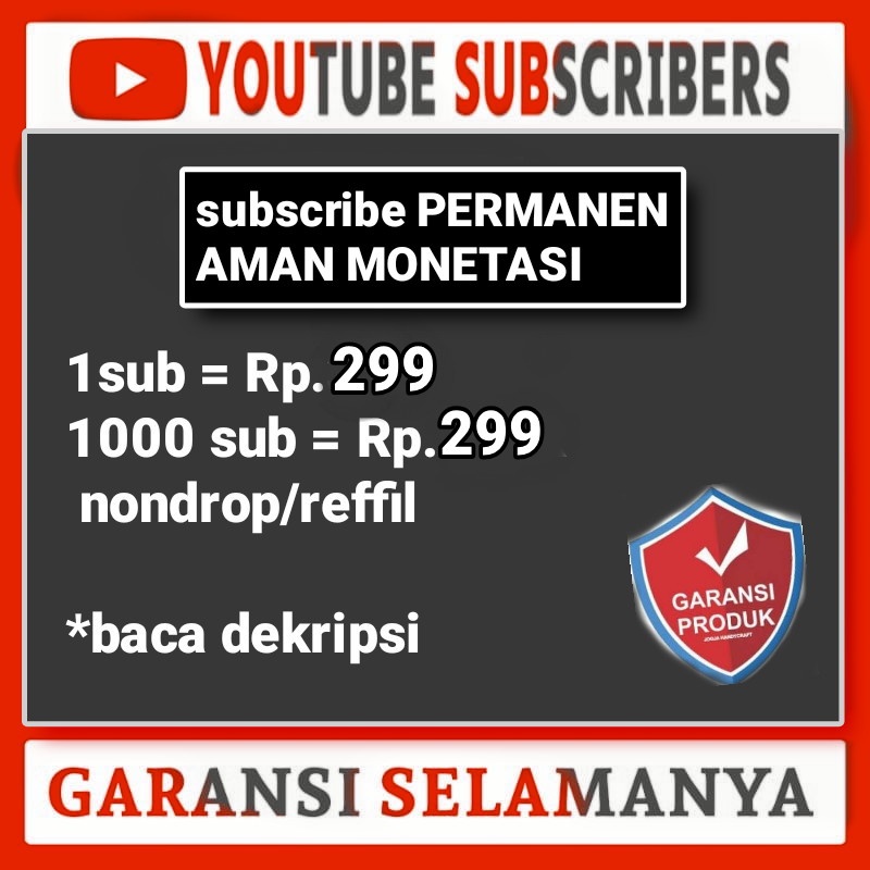 Subscribe Youtube Natural PERMANEN
