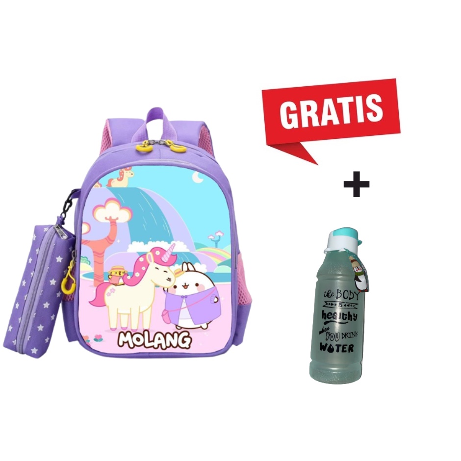 Tas Glossy SD TK Ransel Anak Sekolah Cewe Perempuan Kuda Unicorn Elsa Timbul LOL Prosen