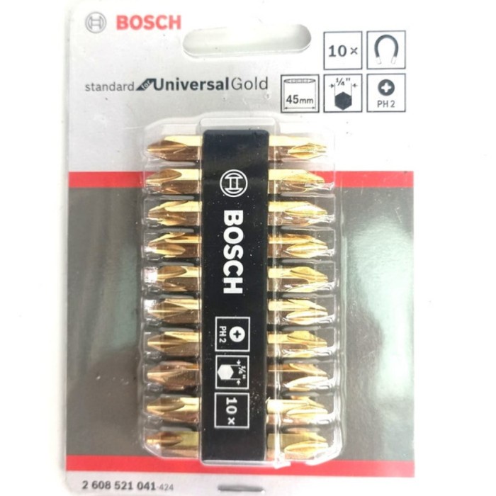 Obeng Mata Bor Obeng Bosch Ph 2 X 45(+) 1 Pack Isi 10Pcs
