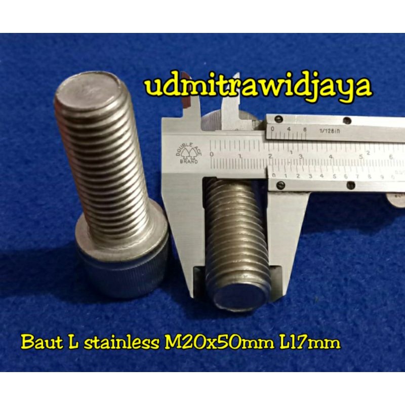 Baut L SS uk.30 M20x50mm stainless stell drat p. 2.50 / baut 30an SS / baut L SS dratt standart variasi baut anti karat baut gear depan rx king