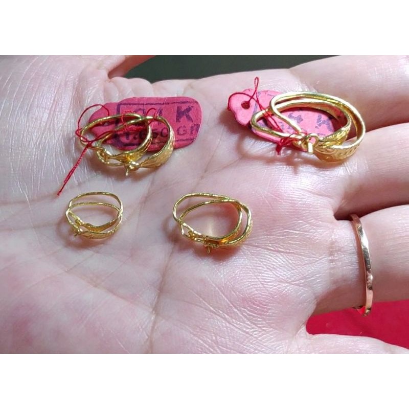 Anting ular dewasa &amp; anak /bayi mas emas 24 asli, Kadar 92% 0.5gr, 1gr, 1/2 sk (3.35g) 1/4 suku sk (1.65gr), 24k karat gram antingan gold earrings baby children