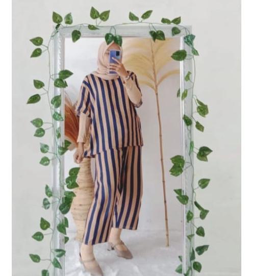 SETELAN ANDIN MOTIF SALUR / BAJU SETELAN DEWASA WANITA / SETELAN ANDIN KEKINIAN TERBARU 2022