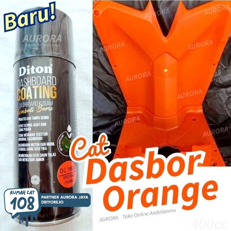 

Rumah Cat - DITON PREMIUM DASHBOARD COATING DC 9803 ORIGINAL ORANGE DC9803cat kulit jeruk permukaan kasar plastik oranye oren pilok pylox pilox sepeda motor mobil Rumah Cat Motor dan Mobil