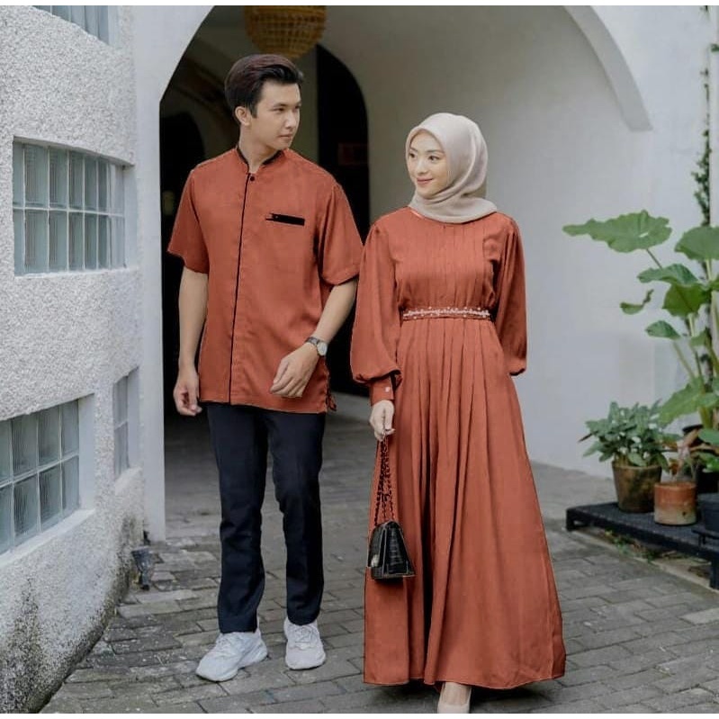 JUMBO - Baju Lamaran Couple - Baju Couple Kondangan - baju couple pasangan kekinian - Pearl Shakila Stretch Premium DEMORE