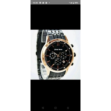 Jam tangan Christ verra black rose gold