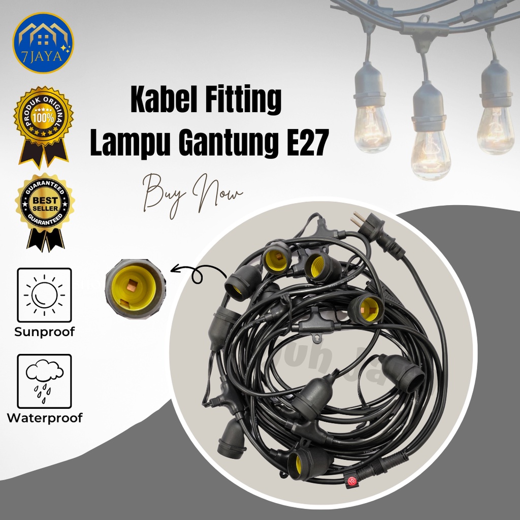 KABEL FITTING LAMPU GANTUNG E27 10 METER