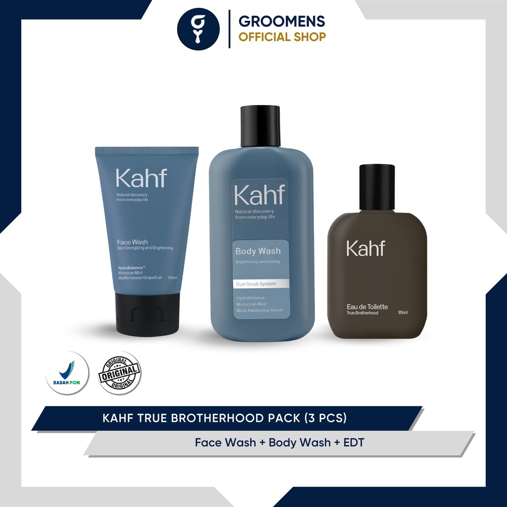 Kahf True Brotherhood Pack - Face Wash, Body Wash, &amp; EDT (3 pcs)