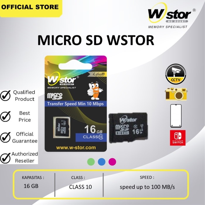 Micro Sd 16gb Wstor Packing BERGARANSI