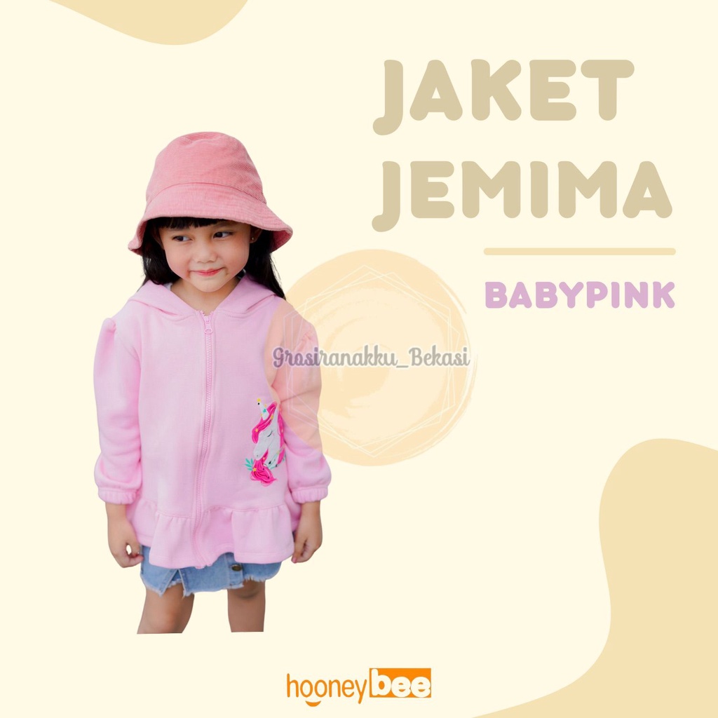 Jacket Anak Cewek Jemima Hooneybee Warna Babypink Size 1-5 TH