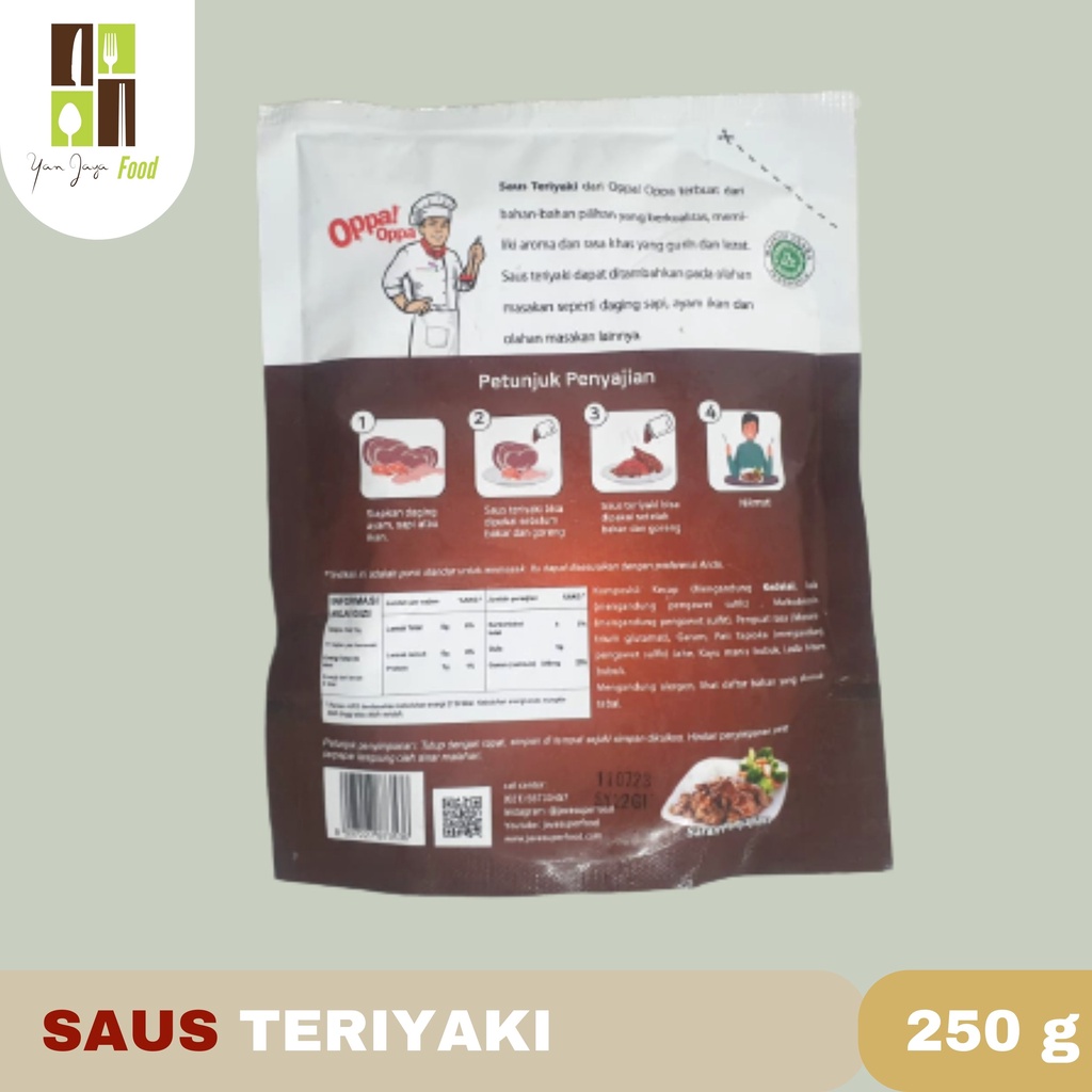 SAUS TERIYAKI SAUCE HALAL 250 GRAM SAUS OPPA