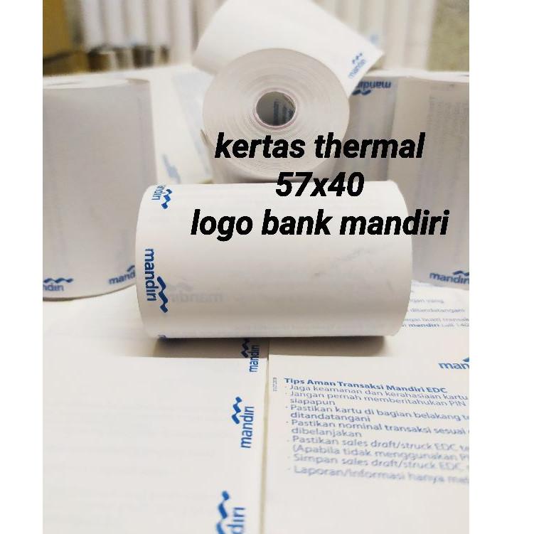 

ylny748 Kertas Struk Thermal Paper Rol 58x40 57x40 logo bank mandiri coreles Termal EDC Thermal Printer Mini euuk199