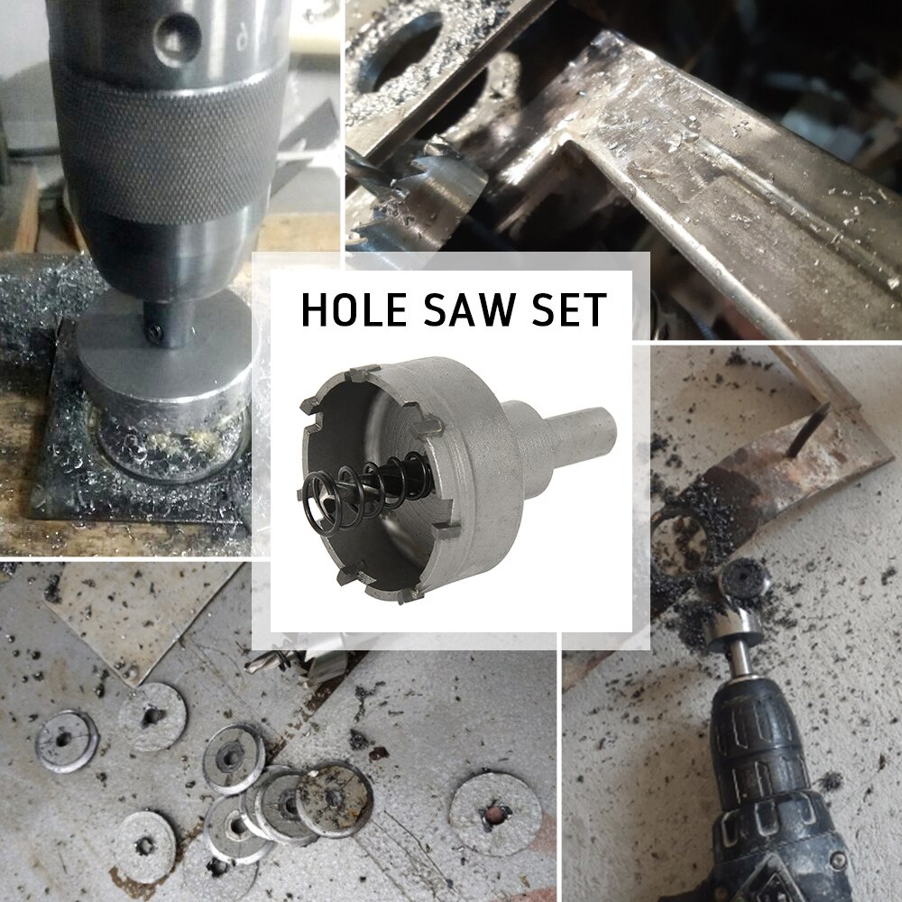 10Buah Hole Saw TCT HoleSaw Carbide TCT untuk Stailess baja Pembolong Besi Hole Saw Keras