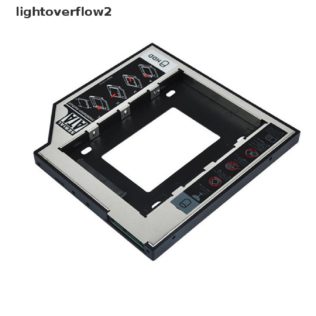 (lightoverflow2) Caddy Hardisk HDD SSD SATA 2nd 9.5mm Universal Untuk CD / DVD-ROM Optical Bay