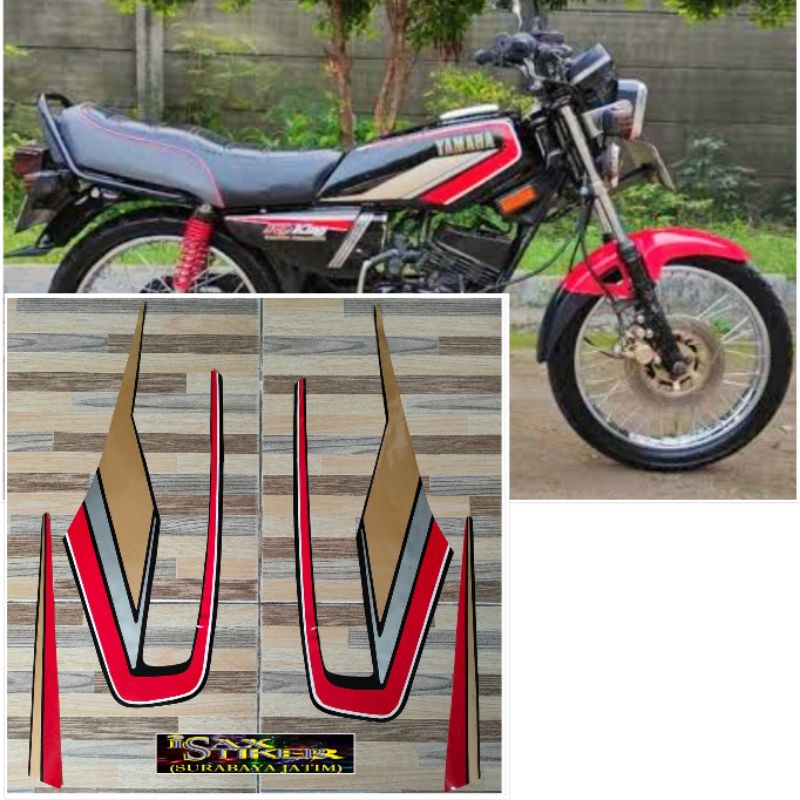 striping original Yamaha RX KING hitam merah tahun 1992