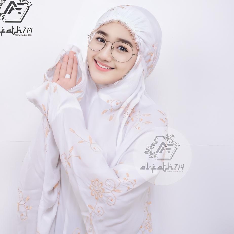 Stok Terbatas Mukena Terusan Dewasa Putih Mukenah Lajuran Bordir Mukena Langsungan Jumbo terbaru 202