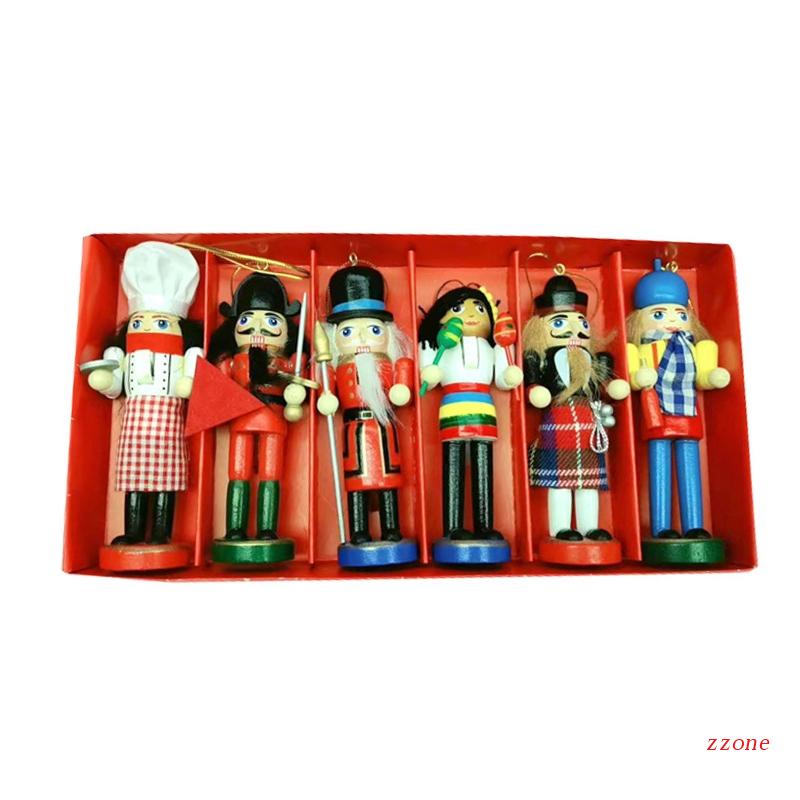 Zzz 6pcs / Set Mainan Miniatur Prajurit Nutcracker Untuk Dekorasi Rumah Boneka