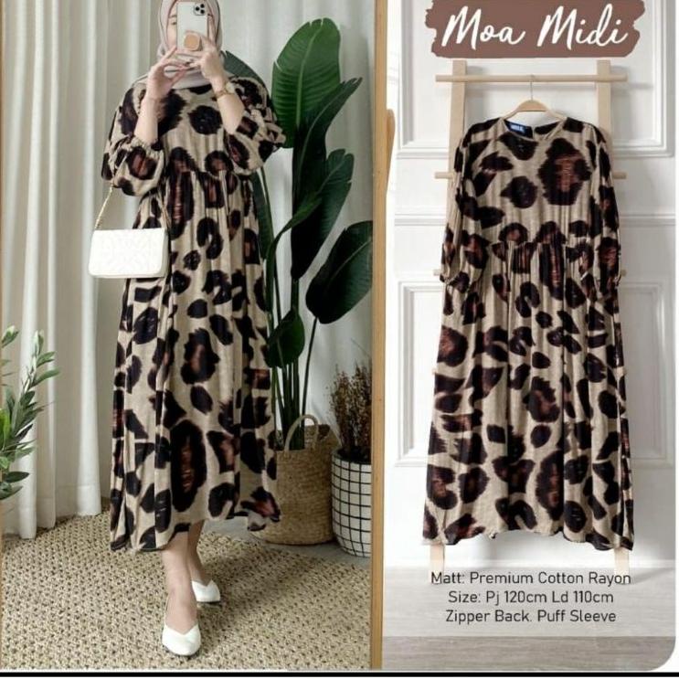 Paling Dicari MOA MIDI DRESS RAYON MOTIF LEOPARD MACAN LONG TUNIK VIRAL KEKINIAN BAJU REMAJA DAILY O
