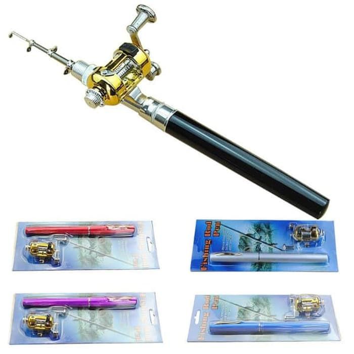Pancingan Pulpen Mini Fishing Rod Pen Joran Pancing Pulpen Pancingan Mini Portable Alat Pancing Mini