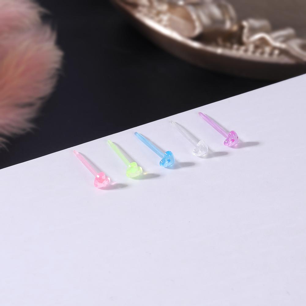 10-48pcs Anting Stud Bahan Plastik Transparan Anti Alergi