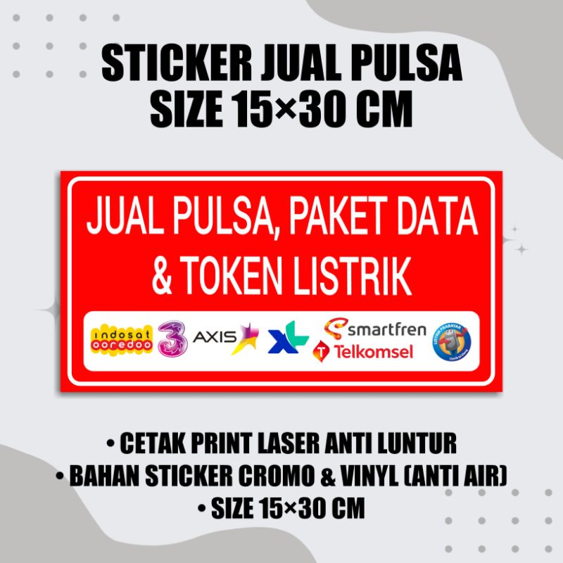 

STICKER JUAL PULSA SIZE 15×30CM