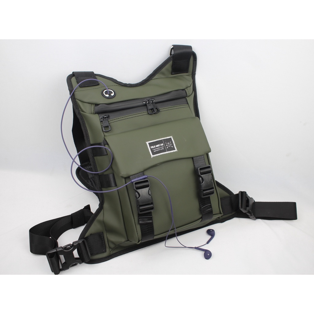 Tas Dada Jumbo Polo Amstar Waterproof Tas Selempang Dada Tas Rompi Tactical Chest Bag Chest Rig Bag