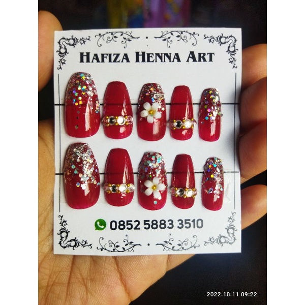 Alas kertas tebal nail art bisa riques nama minim order 28 pcs