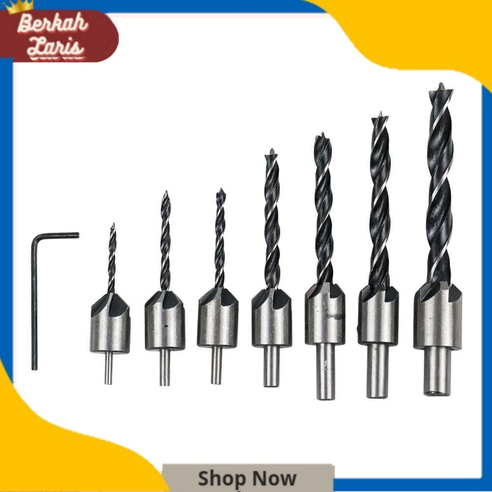 

Taffware Mata Bor Drill Bit Countersink HSS 3-10mm 7 PCS - QST-K13 Berkah Laris
