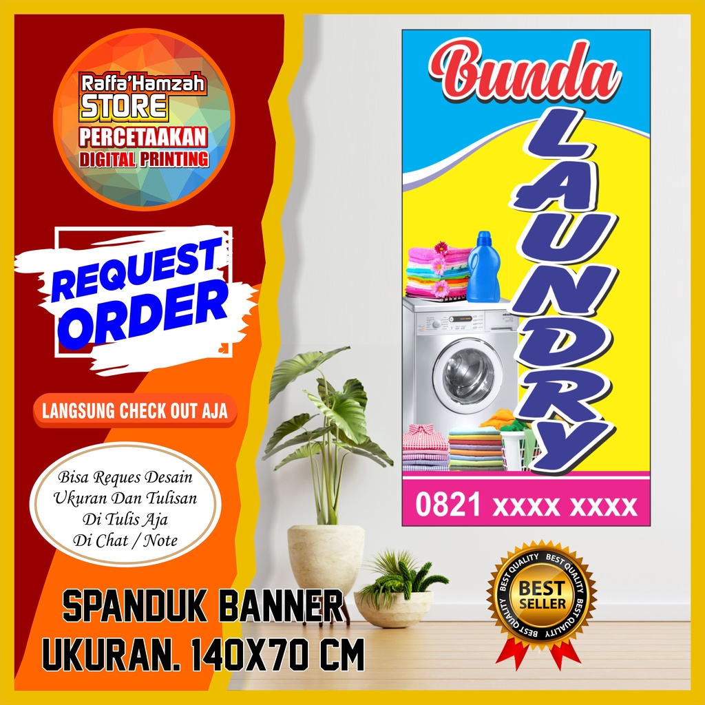 Cetak Baner Laundry / Spanduk Laundry / Spanduk Laundry / Banner Laundry /  Bisa custom