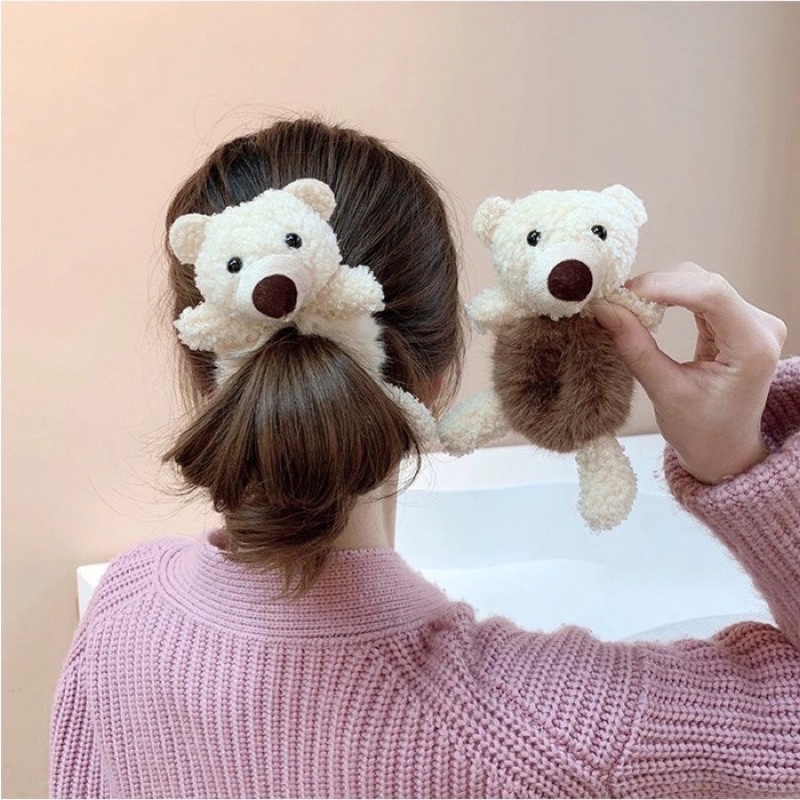 IKAT RAMBUT KOREA ANAK KECIL BONEKA BERUANG KELINCI / SCRUNCHIE