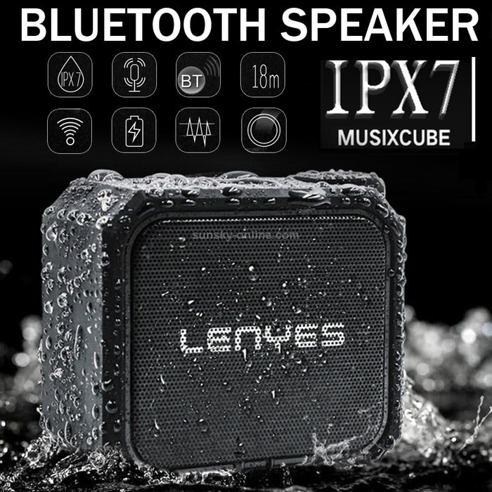 LENYES ORIGINAL S105 TWS Speaker Bluetooth Waterproof Anti Air / Anti Banting 1 Hp Connect 2 Speaker