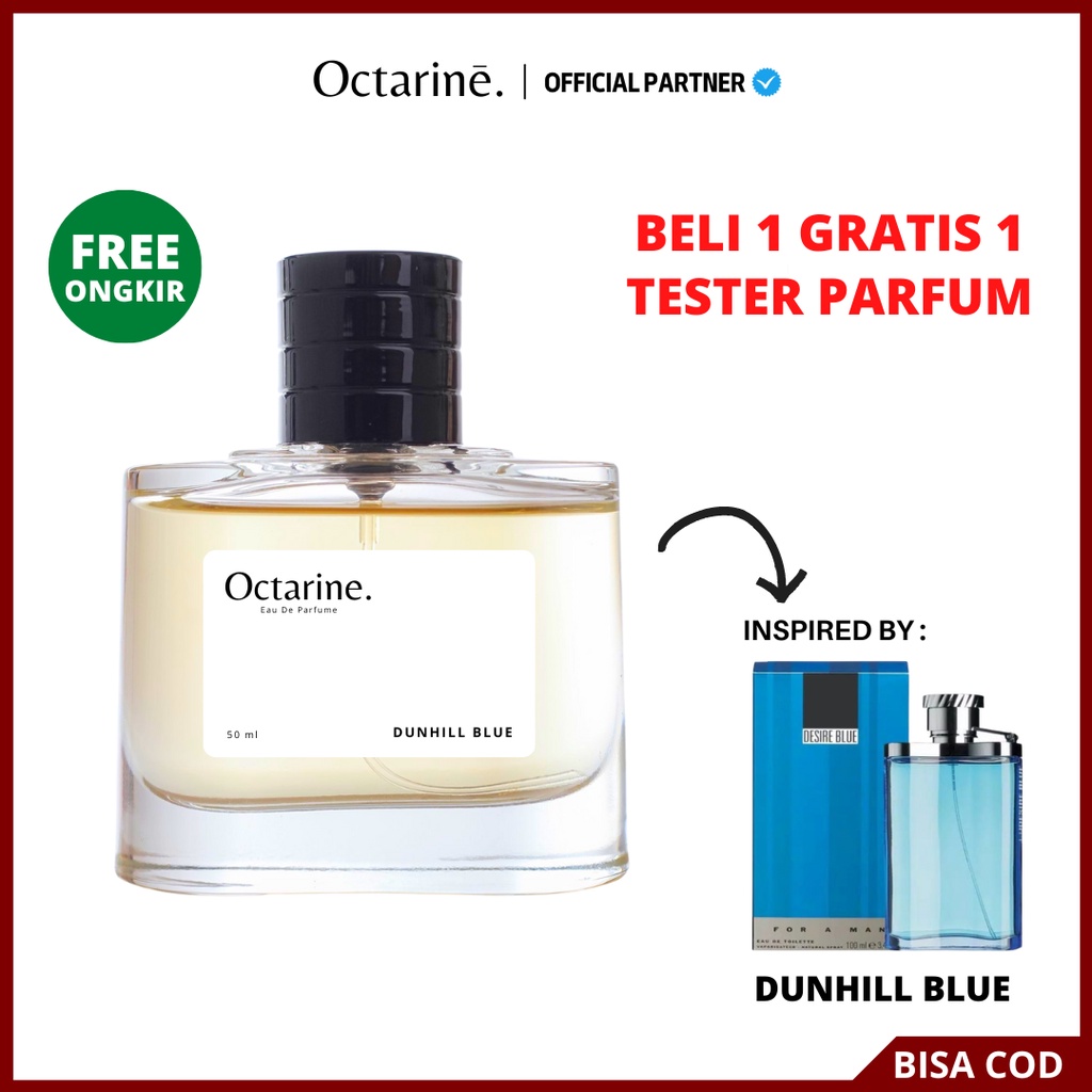 Octarine - Parfum Pria Tahan Lama Aroma Fresh, Elegan dan Maskulin Inspired By DUNHILL BLUE | Parfume Farfum Perfume Minyak Wangi Cewek Cowok Murah Original