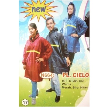 Jas hujan Poncho Lengan NYLON CIELO N664 dolphin blue - jas hujan kelelawar - jas hujan ponco tebal 