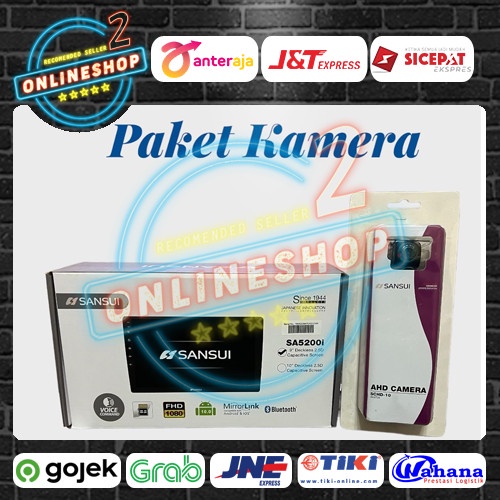 Head Unit Sansui Android 9 inch ram 2/16 Sansui 9inch Paket Kamera AHD