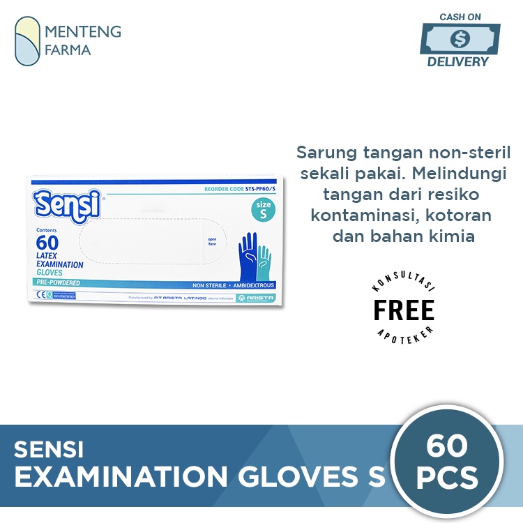 Sensi Latex Examination Gloves (Sarung Tangan Karet) Size S