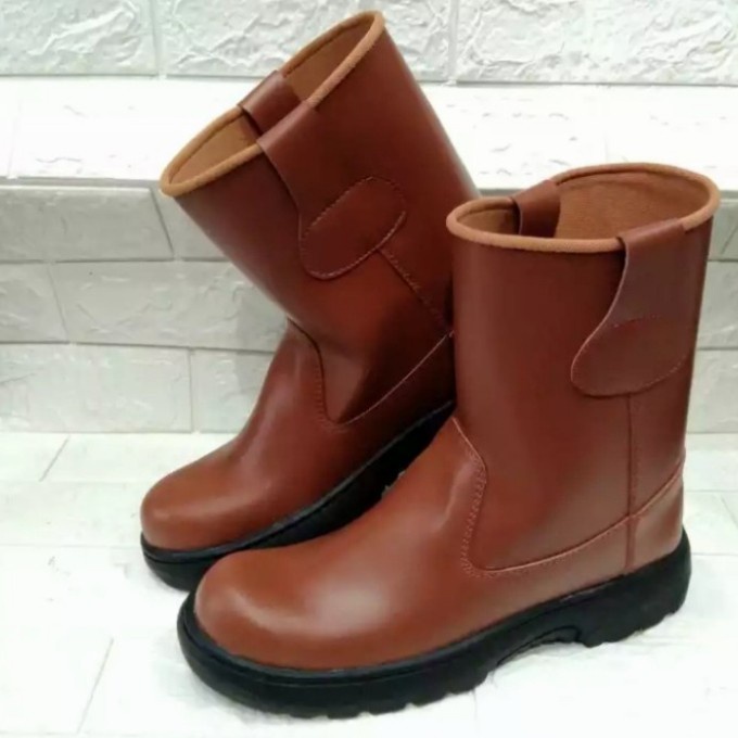 COD Sepatu Septi Saveti Safety Boot King Shoes SKN Ujung Besi Kulit Buatan Impor Keselamatan Kerja Pabrik Bengkel Bangunan BAYAR DITEMPAT