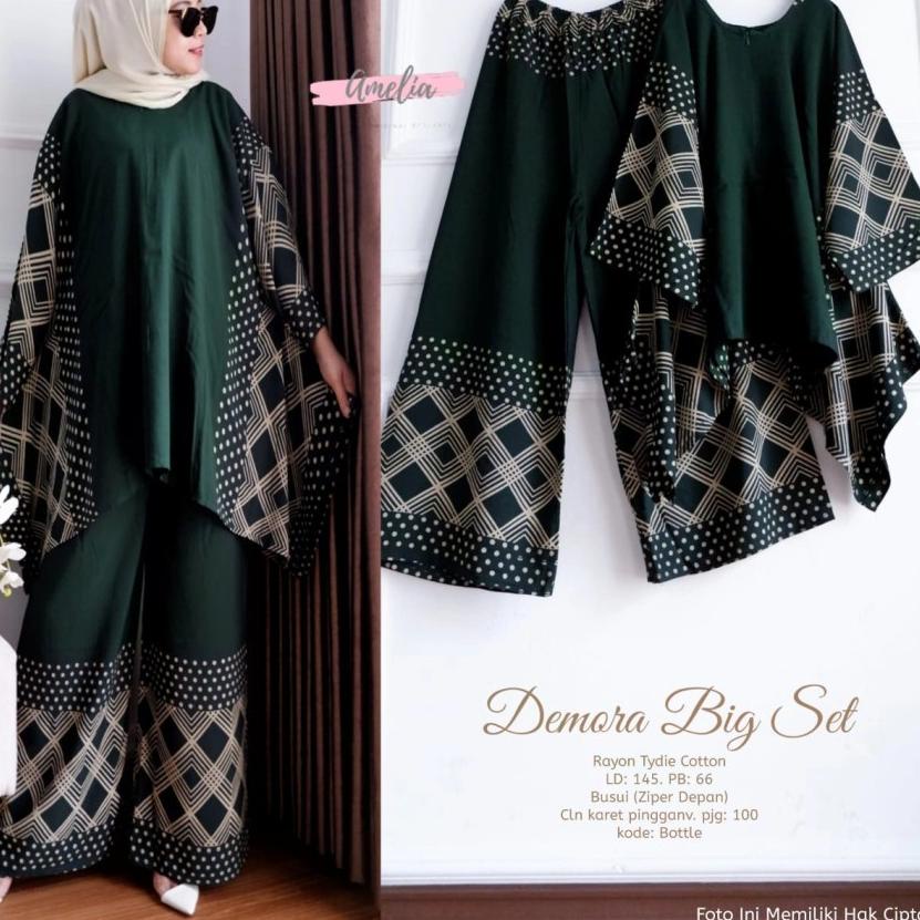 Stok Terbaru Setelan Demora Big Set Jumbo Set Waka Waka Rayon Jumbo LD 140 One Set Jumbo Rayon Busui