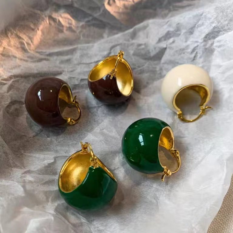 Anting Tusuk Gantung Wanita Desain Bunga enamel Gaya retro Untuk Musim Gugurdingin 2022