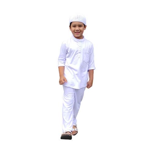 kaos kurta putih anak laki-laki raggakids set baju muslim Koko 2-10th