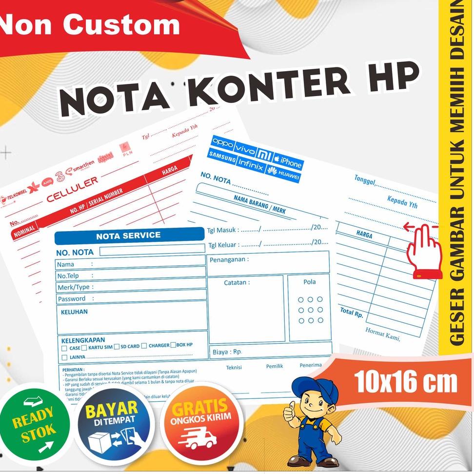 っ Nota Konter Hp - Servis, Pulsa dan Penjualan 2 ply Rangkap ぞ