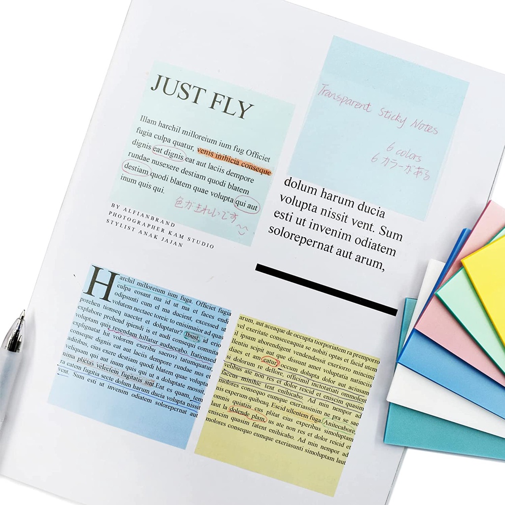 Sticky Notes Transparan 50 lembar anti Air tahan air / Transparent Sticky notes untuk sekolah kantor / memo bening tempel