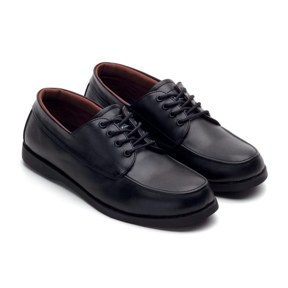 FREDDO BLACK |ManNeedMe x RAN| Sepatu Pantofel Pria Formal Derby Shoes SOL DIJAHIT