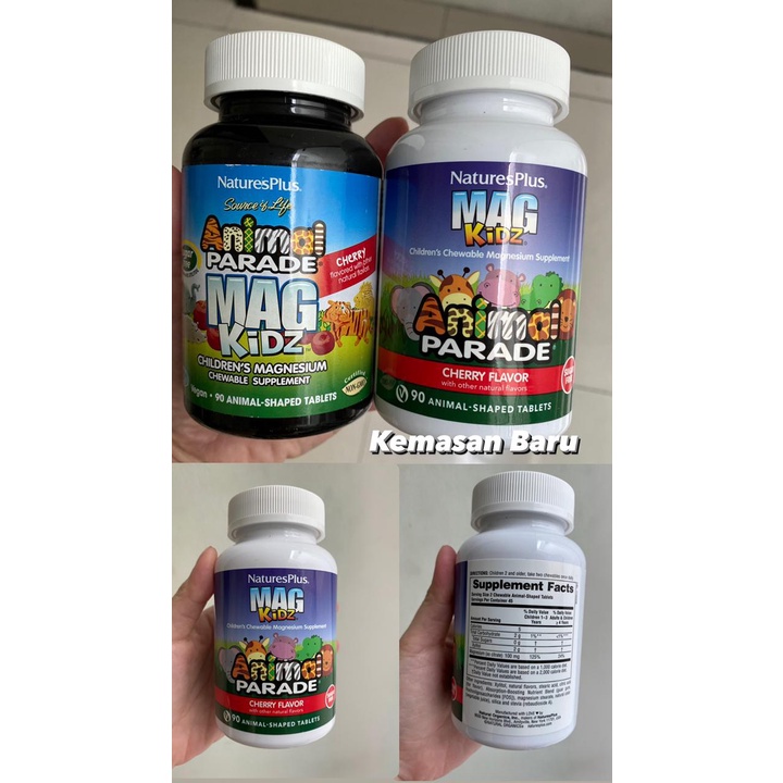 Nature's Plus Animal Parade MagKidz Magnesium Anak Rasa Cheri 90tablet