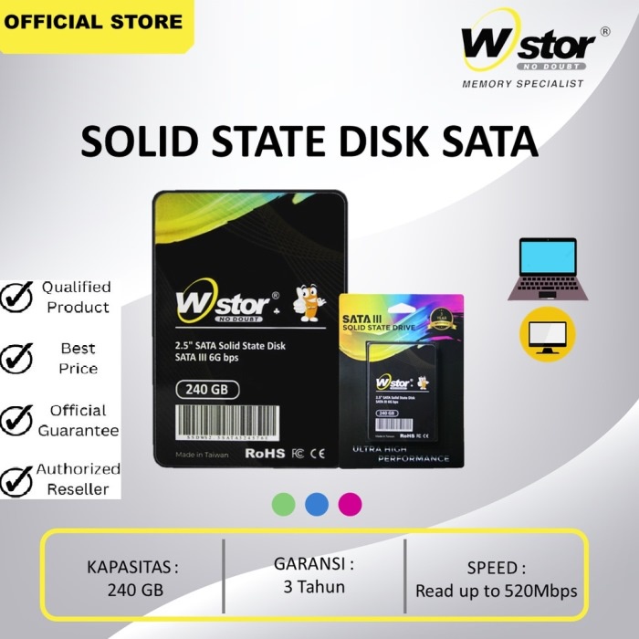 SSD SATA 2.5” SATA III 480gb / 240gb  / 120gb / 1tb WSTOR