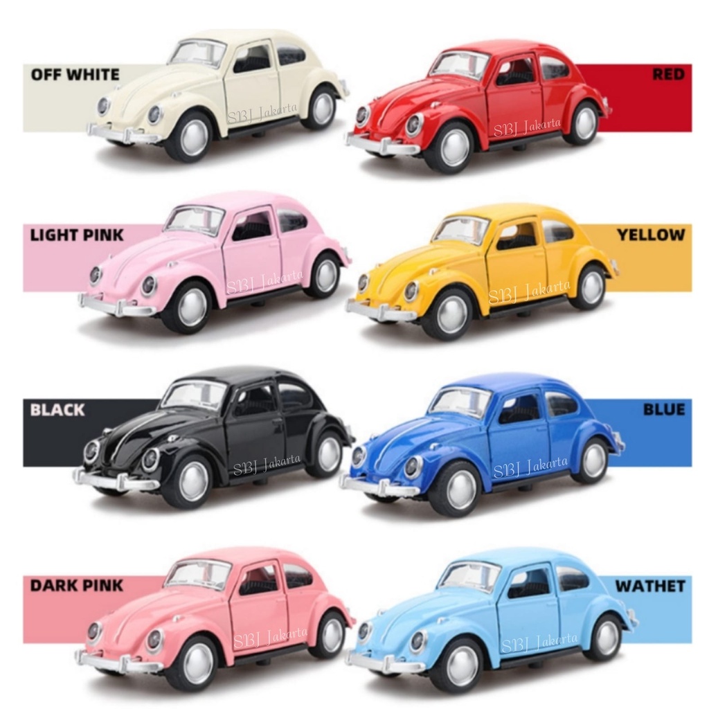 Diecast Miniatur Mobil VOLKS WAGEN VW BEETLE skala 1 : 36 metal alloy