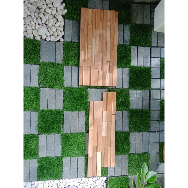 Panel Dinding Kayu Jati / wall panel 3D Tipe &quot;Z&quot; / Panel Kayu Jati Mozaik