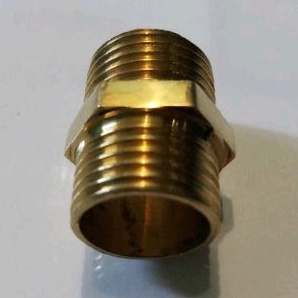 DUOBEL NEPEL 1/2 X 1/2 KUNINGAN BRASS / DOBEL NEPEL DRAT LUAR SOCK KUNINGAN