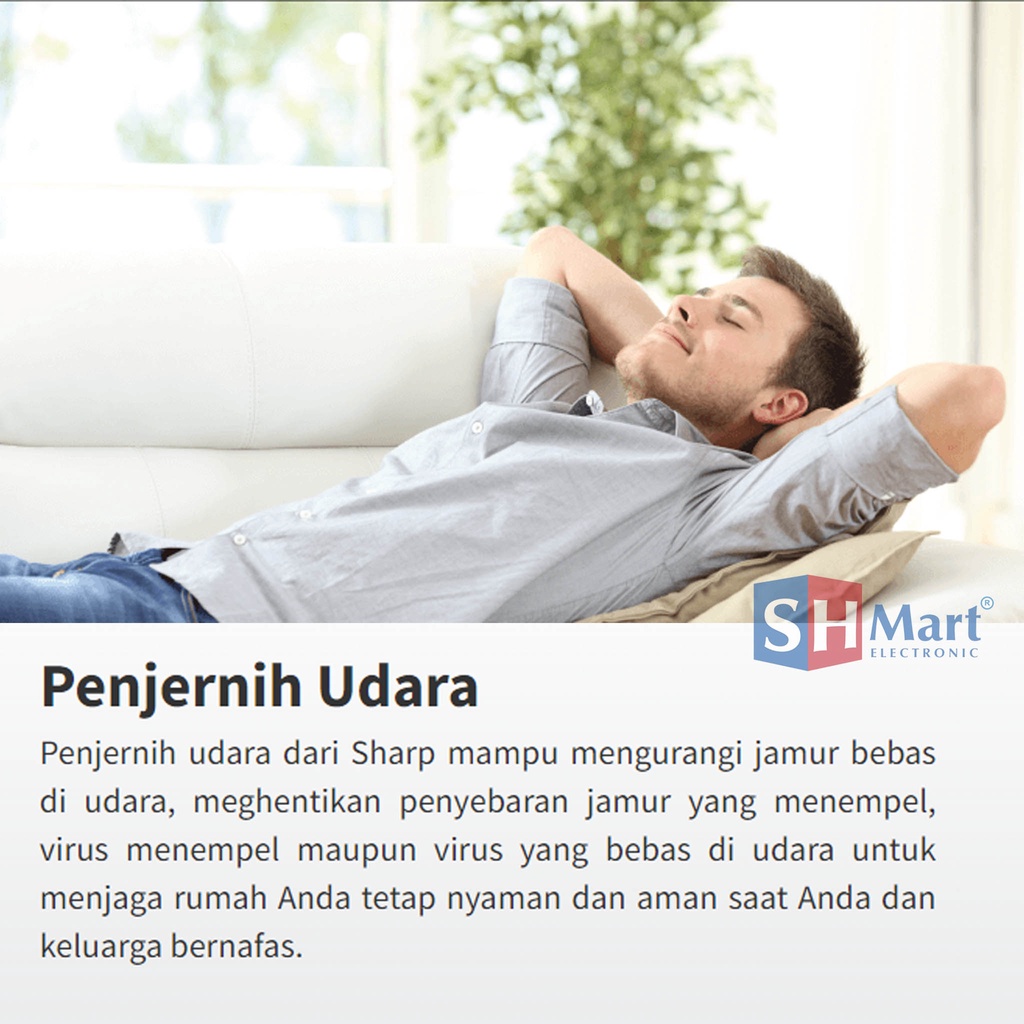 AIR PURIFIER SHARP SMART FP-J80Y-H / FPJ80YH CAKUPAN AREA 62M2 / PENJERNIH UDARA GARANSI RESMI