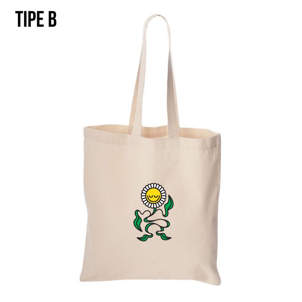 Tote Bag Canvas FLOWER / Tas Nudie Canvas / Tote Bag Kanvas TIPE B