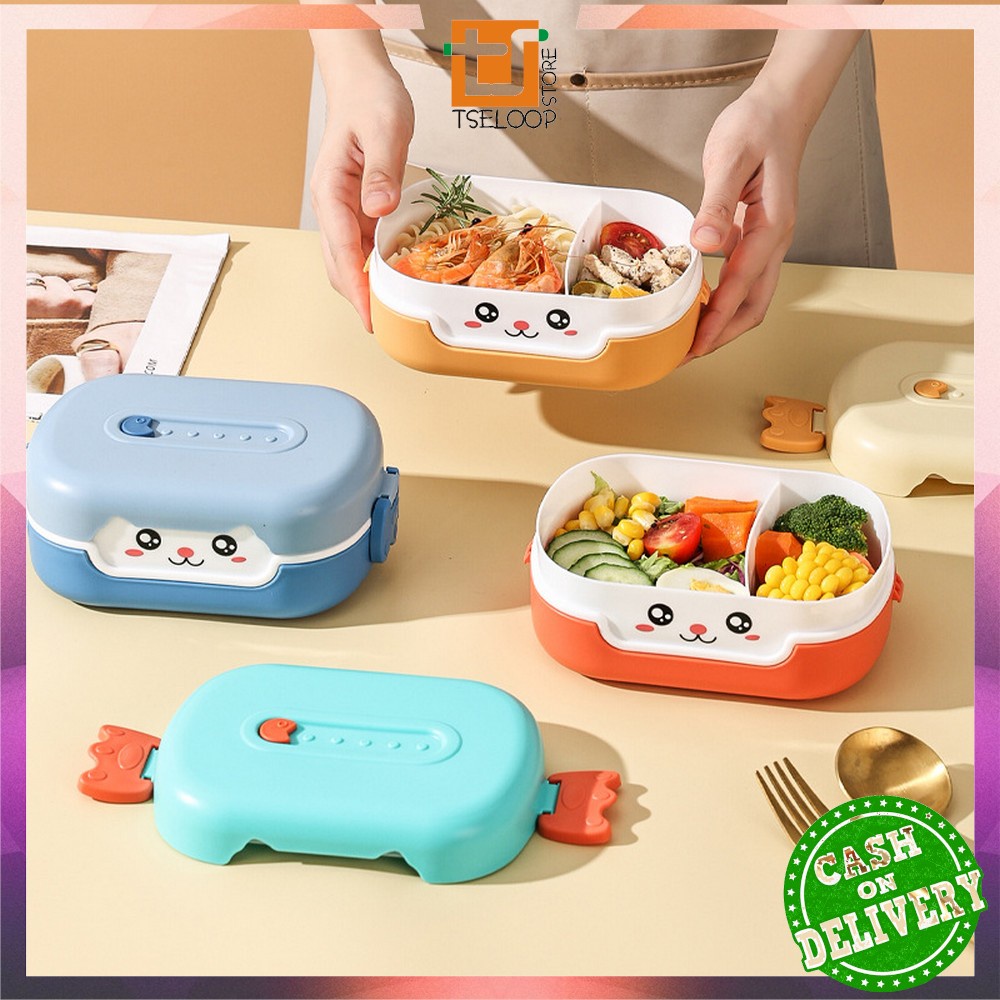 OFM-C714 Kotak Bento Lunch Box Karakter Kartun / Kotak Makan Siang Anak Set BPA FREE Tempat Bekal Anti Tumpah